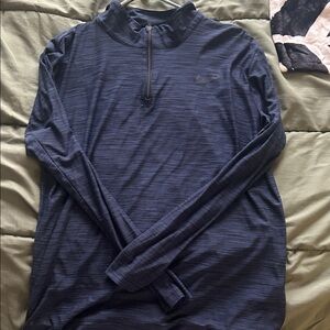 Nike Running Dri-Fit Quarter Zip Long Sleeve Shirt Navy Blue Reflective Men’s L